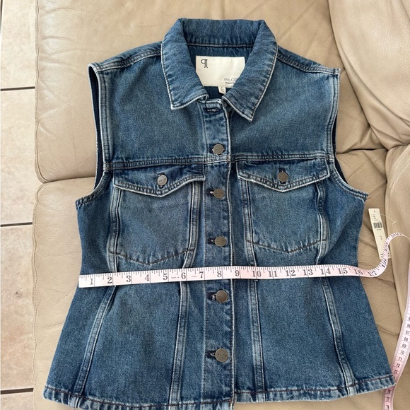 Anthropologie Pilcro Strong Shoulder Peplum Denim Vest. Size M. MSRP $138 - Picture 12 of 17